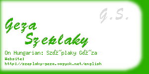 geza szeplaky business card